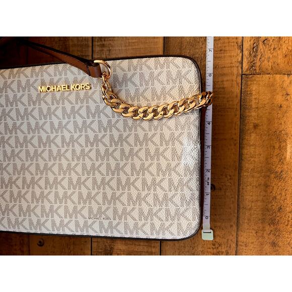 Michael Kors Jsi Large Ew Crossbody In Signature Vanilla NWT - Picture 7 of 12